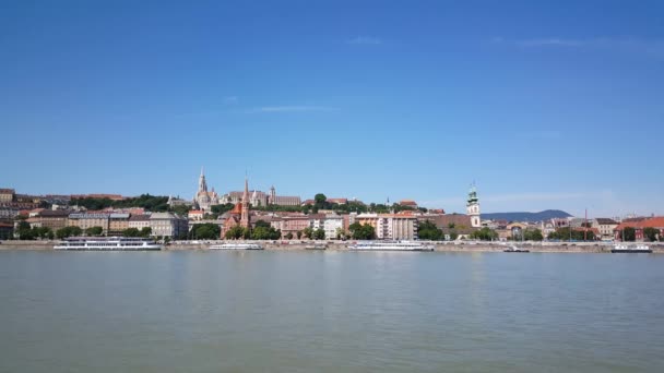 Vue Pest Buda Budapest Hongrie Avec Église Matthias — Video