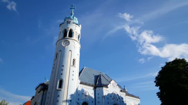 Iglesia Santa Isabel Comúnmente Conocida Como Iglesia Azul Una Iglesia — Vídeos de Stock