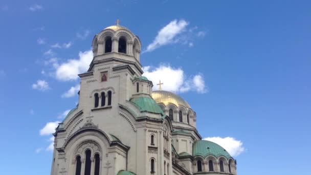 Bulgaristan Sofya Kentindeki Bir Bulgar Ortodoks Katedrali Olan Alexander Nevsky — Stok video