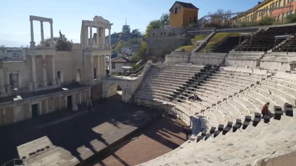 Teatro Romano Plovdiv Bulgaria — Vídeos de Stock