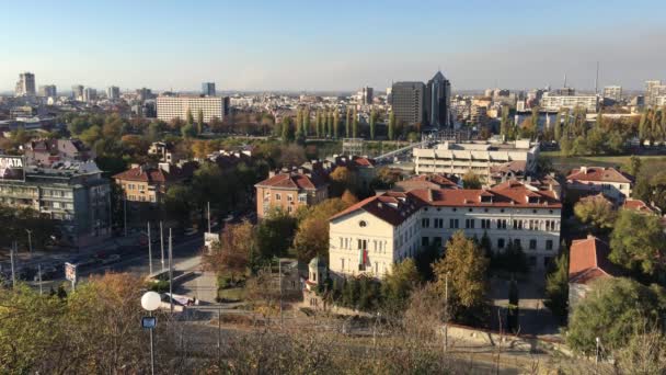 プロヴディフ ブルガリアのダノフ ハーム パークからの眺め — ストック動画