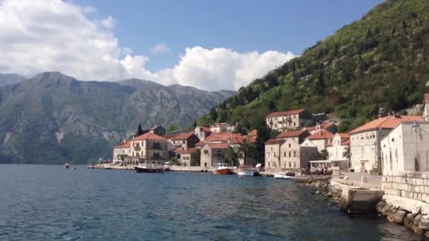 Перестаньте Старе Місто Затоці Котор Чорногорія — стокове відео