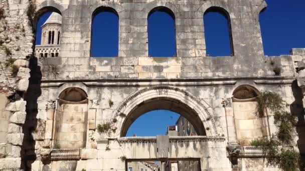 Inclinarse Hacia Casco Antiguo Split Croacia — Vídeos de Stock