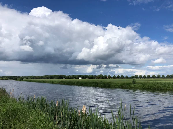 Vecht Folyó Overijsselben Hollandiában — Stock Fotó