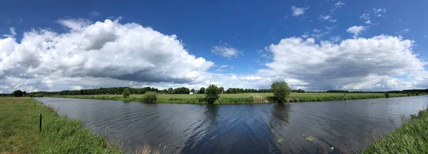 Kilátás Vecht Folyóra Overijssel Hollandia — Stock Fotó