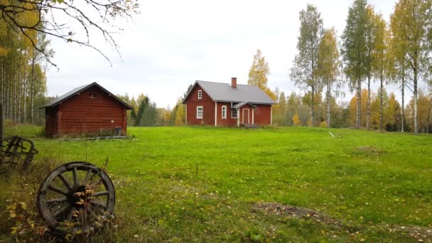 Malý Červený Dům Koivusuo Přísná Přírodní Rezervace Finsko — Stock video