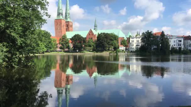 Catedral Lubeck Casco Antiguo Lubeck Alemania — Vídeos de Stock