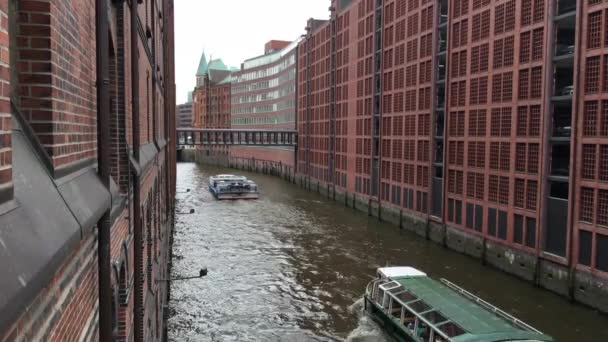 Cruzeiros Brooksfleet River Hamburgo Alemanha — Vídeo de Stock