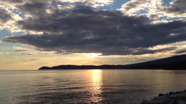 Pôr Sol Potos Thassos Grécia — Vídeo de Stock