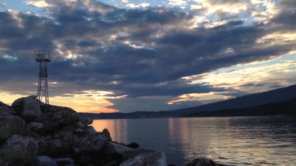 Zachód Słońca Potos Thassos Grecja — Wideo stockowe