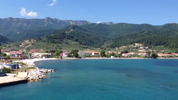 Ferry Saindo Cidade Thassos Para Keramoti Grécia — Vídeo de Stock