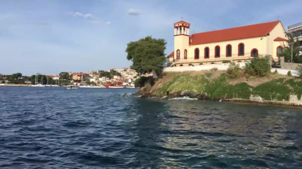 Yunanistan Daki Neos Marmaras Kilisesi — Stok video