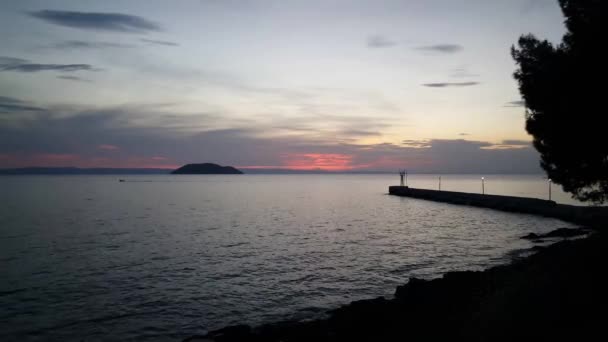 Sunset Neos Marmaras Yunani — Stok Video