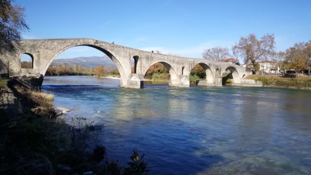 アルタ ギリシャのゲフィラ橋 — ストック動画