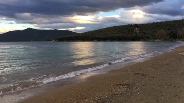 Beach Sunset Marina Greece — Stock Video