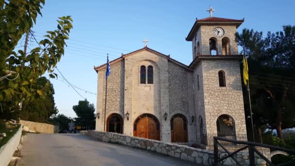 Kostel Agios Vassilios Řeckém Paralio Astros — Stock video