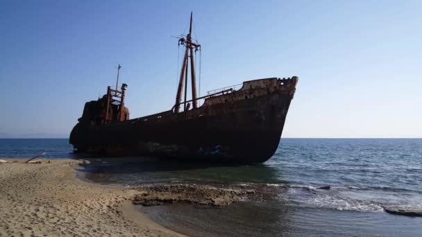 Dimitrios Shipwreck Valtaki Greece — Stock Video