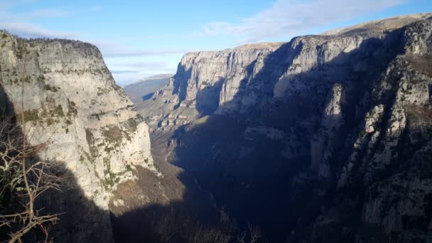 希腊北部平底山的Vikos峡谷 — 图库视频影像