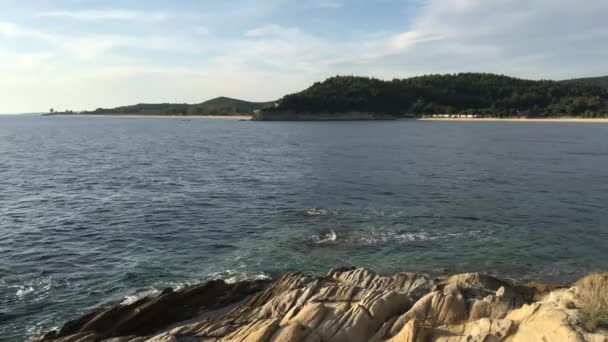 Yunanistan Daki Sithonia Yarımadasında Destenika Körfezi — Stok video