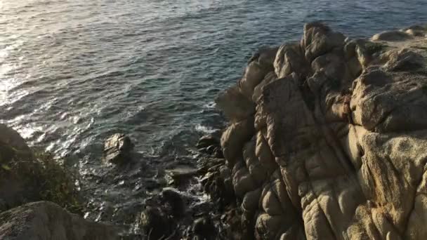 Felsen Der Bucht Von Destenika Auf Der Halbinsel Sithonia Griechenland — Stockvideo