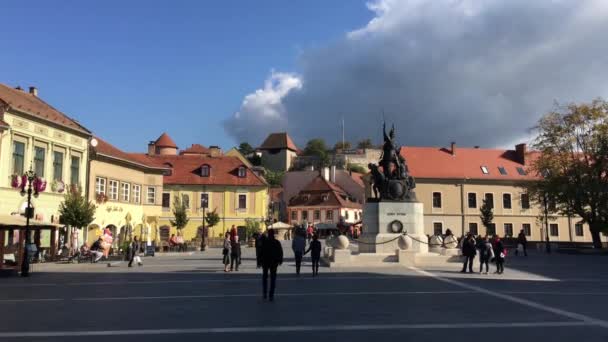 Eger Hungary的老城区广场 — 图库视频影像