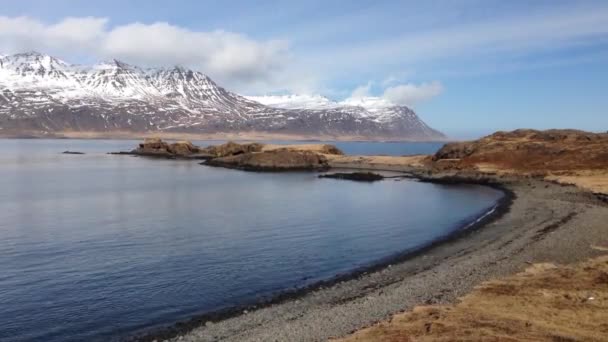 Playa Fiordos Islandia Oriental — Vídeos de Stock