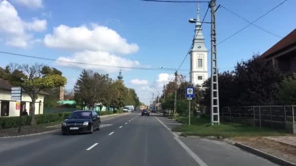 Einfahrt Die Stadt Poroszlo Ungarn — Stockvideo