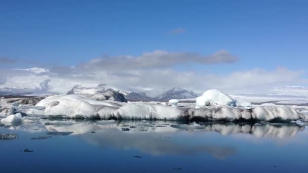 Gros Plan Sur Les Glaces Lagune Glacier Jukulsrln Dans Sud — Video