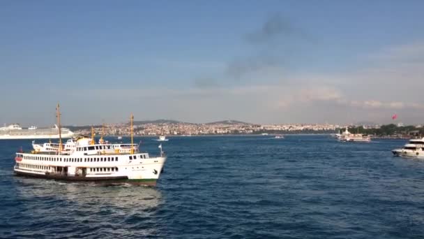 Złoty Róg Hali Główna Miejska Droga Wodna Mostu Ataturk Stambule — Wideo stockowe