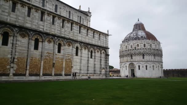 Piazza Del Duomo Una Giornata Nuvolosa Pisa — Video Stock