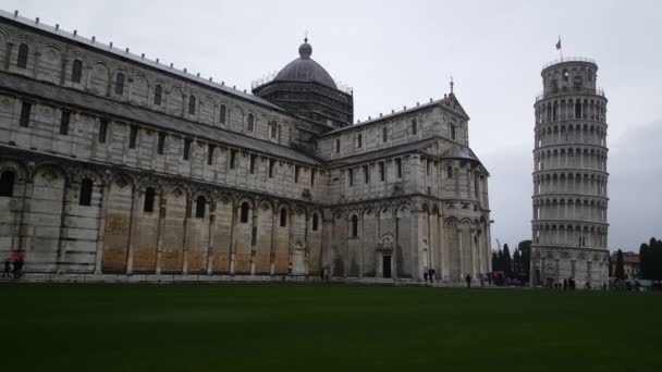 Καθεδρικός Ναός Της Πίζας Τον Πύργο Της Πίζας Στην Ιταλία — Αρχείο Βίντεο