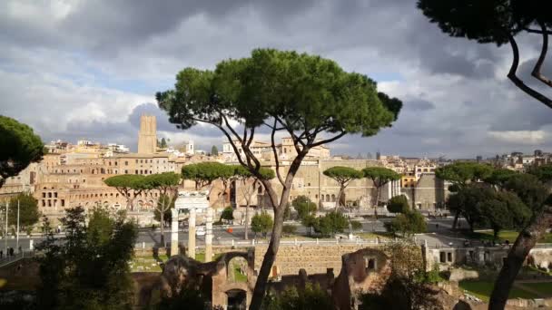 Olhando Sobre Cidade Partir Ponto Vista Cordonata Roma Itália — Vídeo de Stock