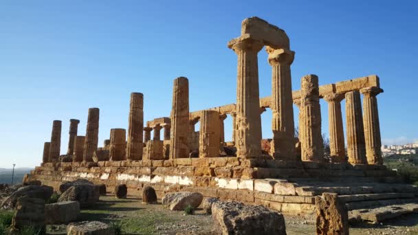 Tempel Van Juno Een Eeuwse Griekse Tempel Agrigento Italië — Stockvideo