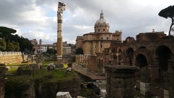 Церква Санті Лука Мартіна Римський Форум Римі Італія — стокове відео