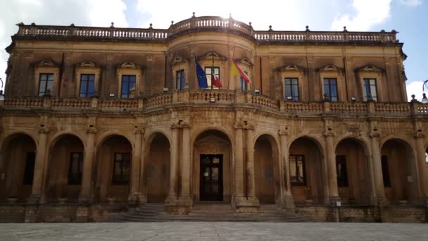 Palazzo Ducezio Noto Italien — Stockvideo