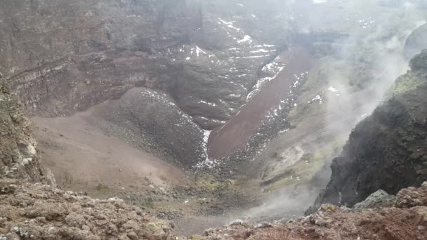Kouř Stoupající Hory Vesuv Somma Stratovolcano Neapolském Zálivu Kampánii Itálie — Stock video