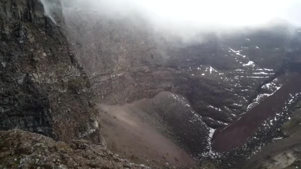Pan Från Berget Vesuvius Somma Stratovulkan Vid Neapelbukten Kampanien Italien — Stockvideo