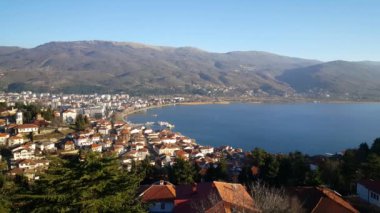 Makedonya 'daki Ohri Otomobil Samoil Kalesinden Bakış