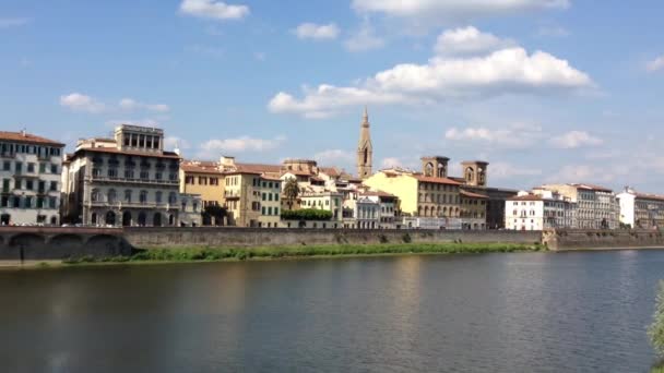 Řeka Fiume Arno Florencii Itálie — Stock video