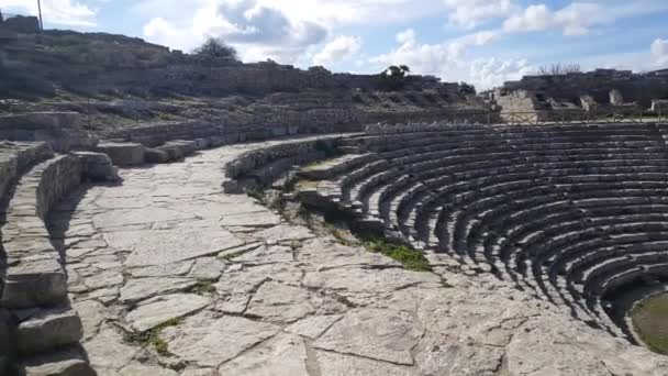 Panela Teatro Grego Segesta Itália — Vídeo de Stock