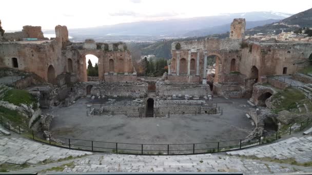 Starověké Divadlo Taormina Itálii — Stock video