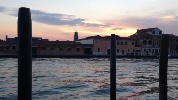 Ηλιοβασίλεμα Στο Murano Βενετία Ιταλία — Αρχείο Βίντεο