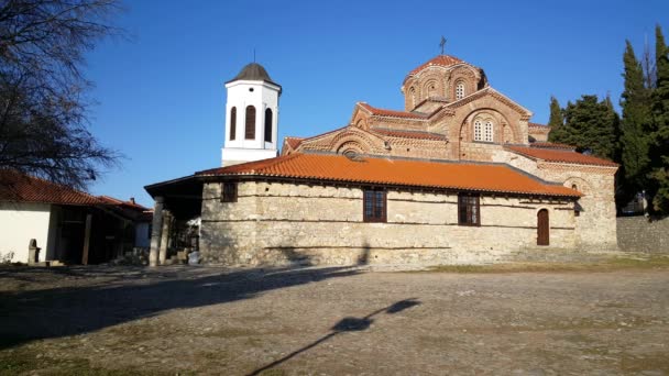 Heliga Maria Perybleptos Kyrka Ohrid Makedonien — Stockvideo