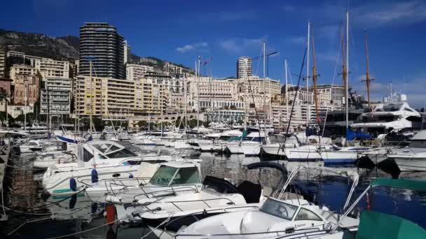 Jachten Haven Van Monaco — Stockvideo