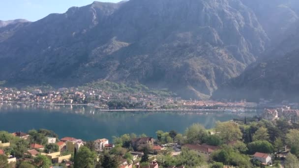 Panela Panorâmica Kotor Montenegro — Vídeo de Stock