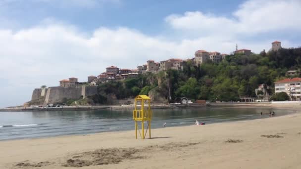 Strand Ulcinj Montenegro — Stockvideo