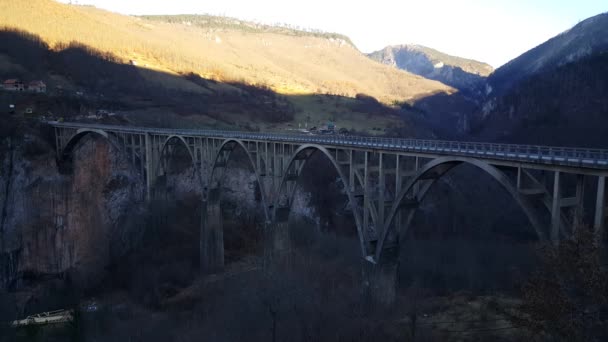 Durdevica Puente Tara Sobre Río Tara Norte Montenegro — Vídeos de Stock