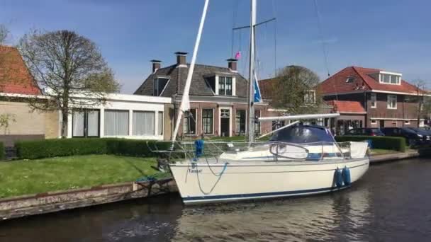 Zeilen Door Ijlst Friesland Nederland — Stockvideo