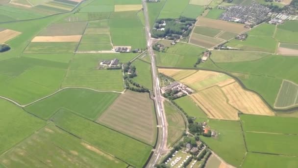 Volando Por Encima Los Países Bajos Llegando Aeropuerto Schiphol Amsterdam — Vídeos de Stock