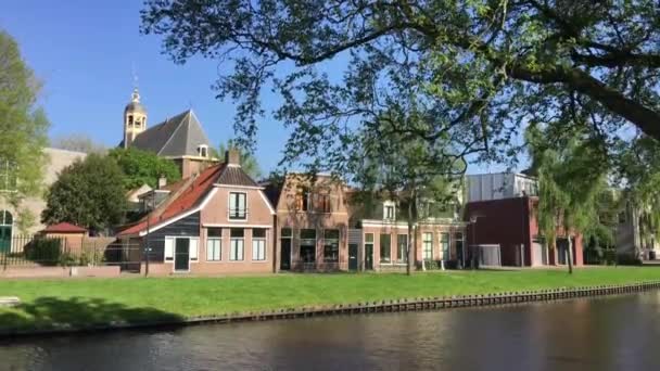 Het Bolwerk Sullo Sfondo Martinikerk Sneek Paesi Bassi — Video Stock
